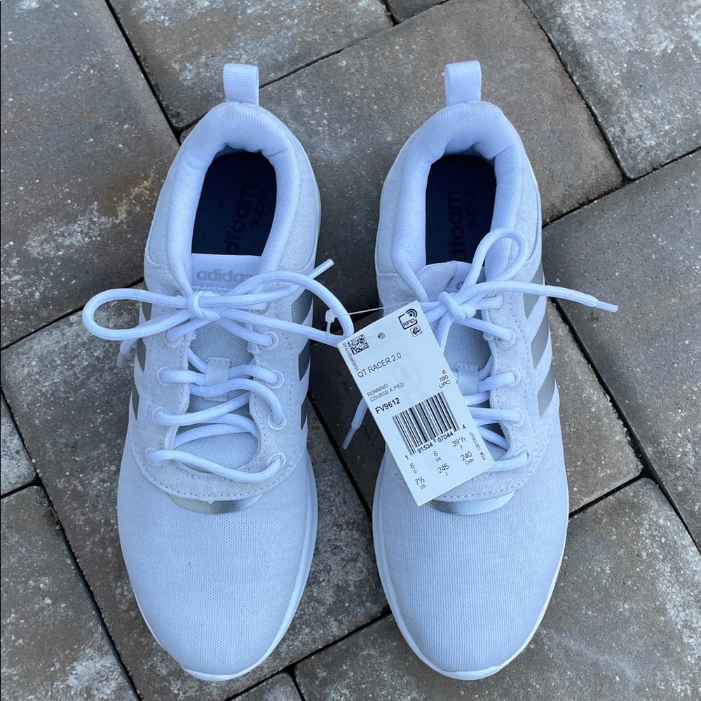 NWT Adidas White QT Racer 2.0 Cloudfoam Super-Size 7.5 - Picture 7 of 7